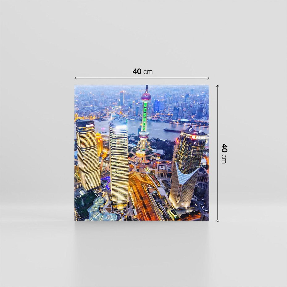 Obraz na płótnie 40x40 - Wzgórza Mieściny - wieżowce, miasto