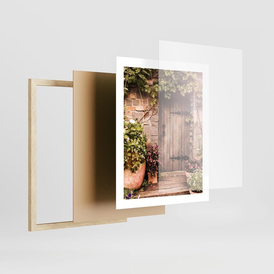 Plakat w ramie 40x50 - Wyjątkowy Klimat - drzwi, stare - rama drewno