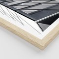 Plakat w ramie 30x40 - Architektura Przyszłości: Czarno-Białe Ujęcie - nowoczesna architektura, czarno białe zdjęcie - rama drewno