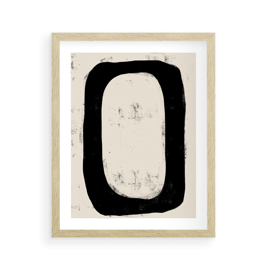 Plakat w ramie 40x50 - Wnętrza Kształtów - abstrakcja, minimalizm - rama drewno