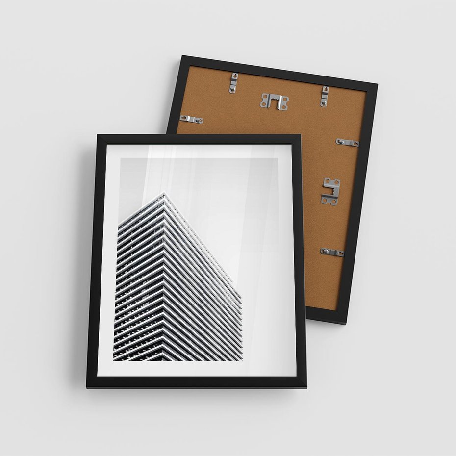Plakat w ramie 40x50 - Wzorce Wysokości - architektura, wysoki wieżowiec - rama czarna