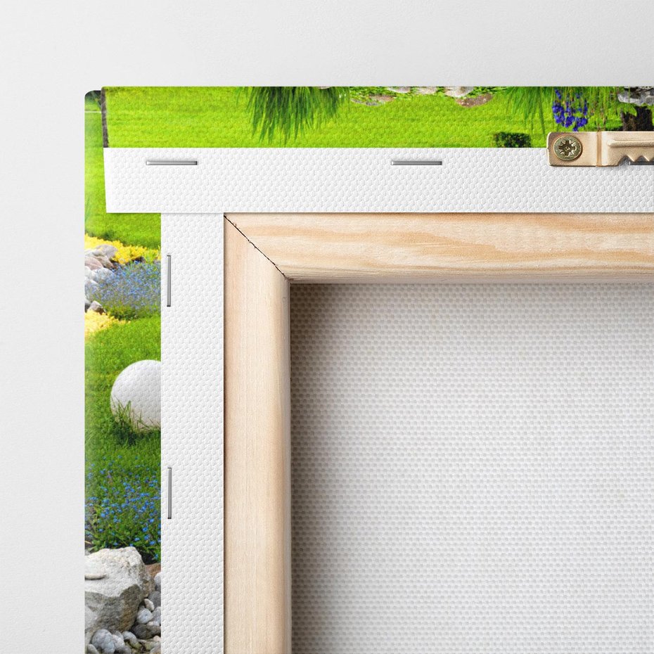 Obraz na płótnie 80x120 - Ogródowy Strumyk - strumyk, ogród