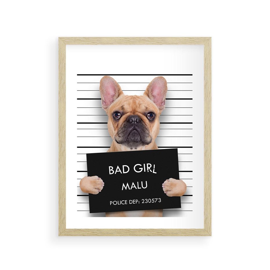 Plakat w ramie 30x40 - przyjaciel na zawsze - pies, piesek - rama drewno