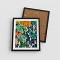 Plakat w ramie 40x50 - Tropikalne Pragnienia - akwarela, liście tropikalne - rama czarna
