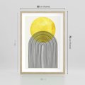 Plakat w ramie 50x70 - Słoneczne Odbicia - geometria, żółte koło - rama drewno
