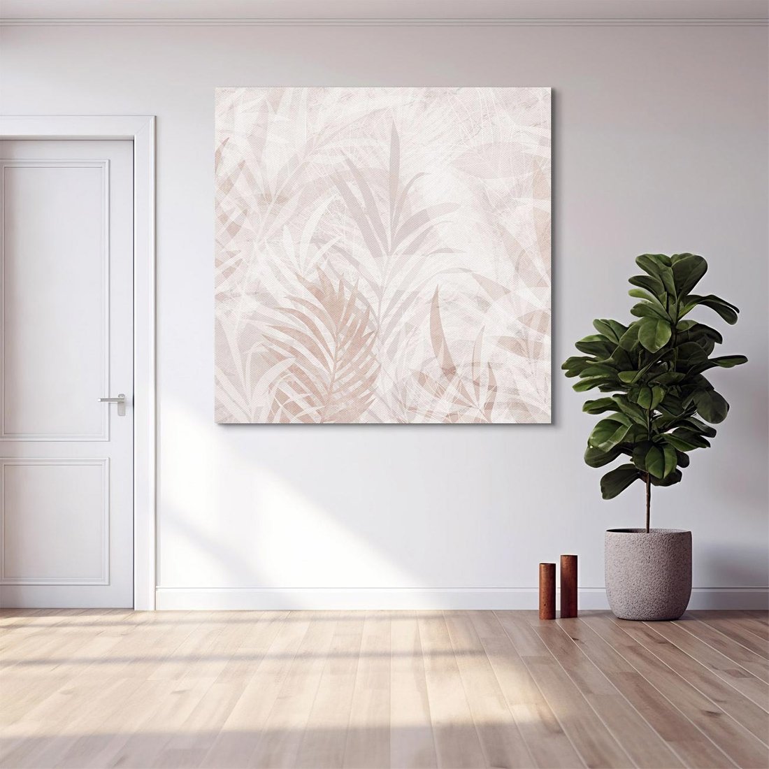 Obraz na płótnie 80x80 - Pejzaż zaklętych uczuć - monochromatyczne, w odcieniach beżu