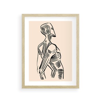 Plakat w ramie 40x50 - Eksploracja Wizualna - szkic, czarno biały - rama drewno