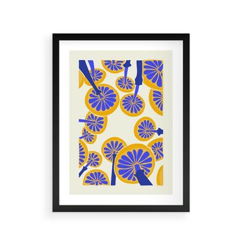 Plakat w ramie 50x70 - Malowane w słońcu - abstrakcyjna kompozycja, grzyby - rama czarna