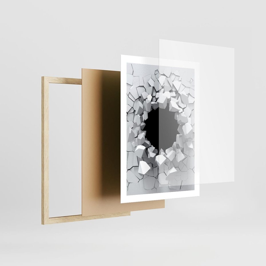 Plakat w ramie 50x70 - Nowoczesna Abstrakcja - grafika, nowoczesna - rama drewno