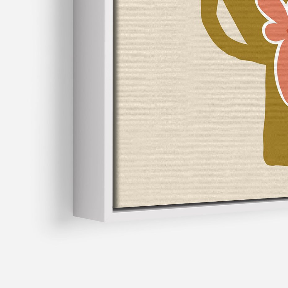 Obraz w ramie 70x100 - Rozbijające Formy - abstrakcyjny plakat, kwiaty na wazonie - rama biała