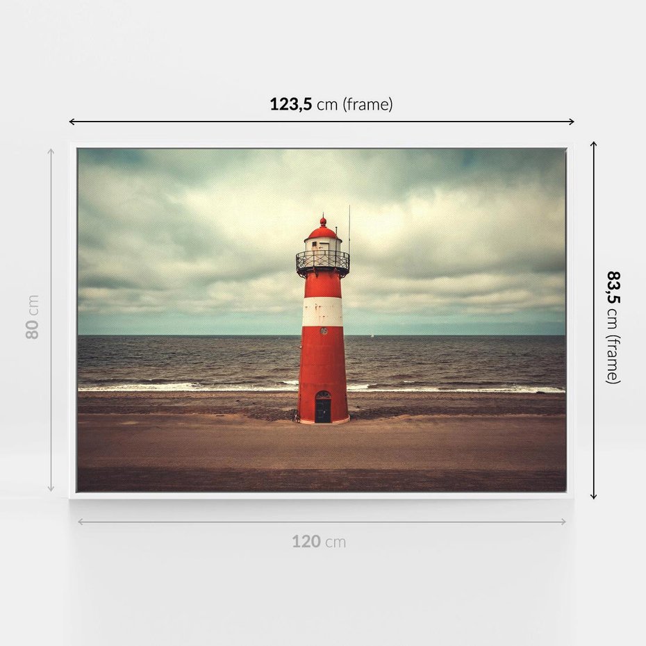 Obraz w ramie 120x80 - Retro Urok Morza - fotografia w stylu retro, vintage - rama biała