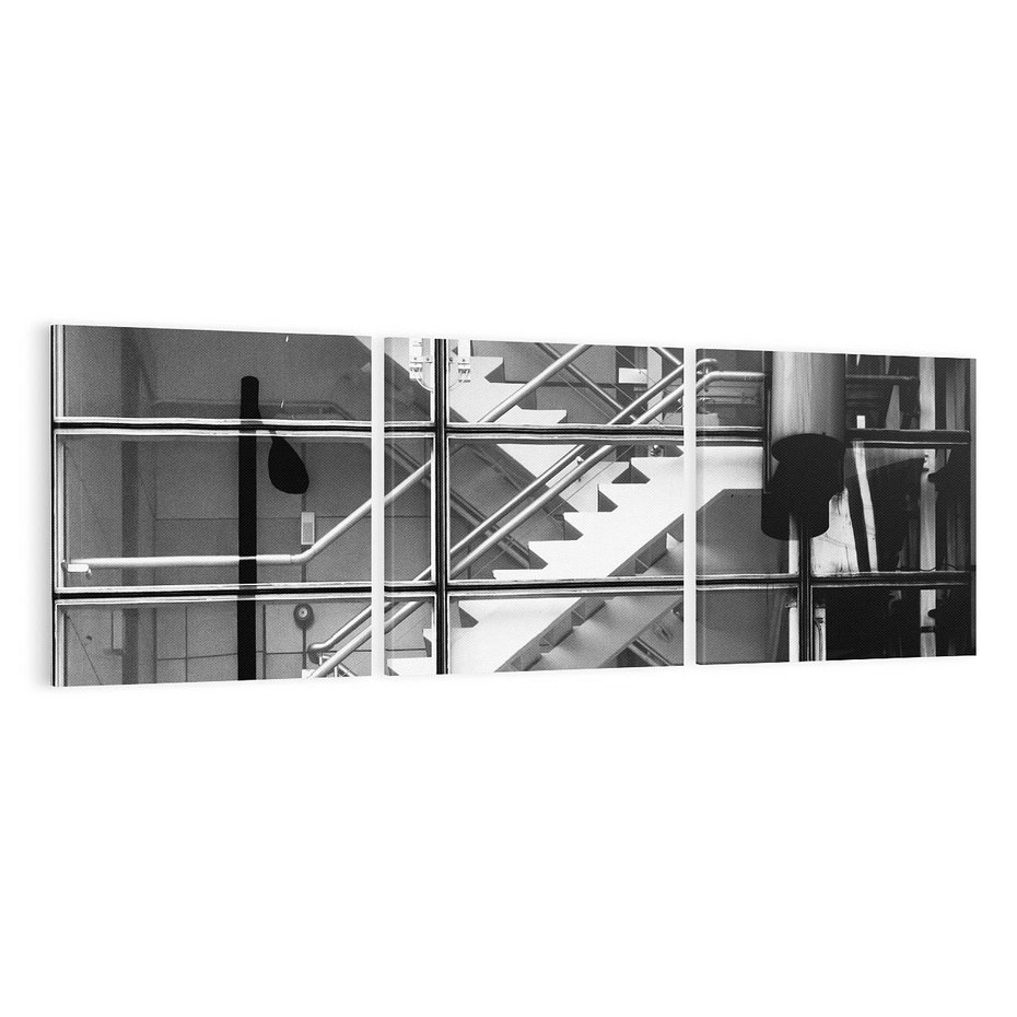Obraz na płótnie 120x40 - Schody do architektonicznej przestrzeni - schody, architektura