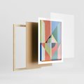 Plakat w ramie 50x70 - Księga Kolorowych Wizji - różne geometryczne formy, koła - rama drewno