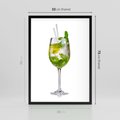 Plakat w ramie 50x70 - Limonkowy drink w letnim stylu - drink, limonka - rama czarna