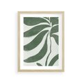 Plakat w ramie 30x40 - Zieleń Wewnętrznego Spokoju - zielony plakat, roślinne inspiracje - rama drewno