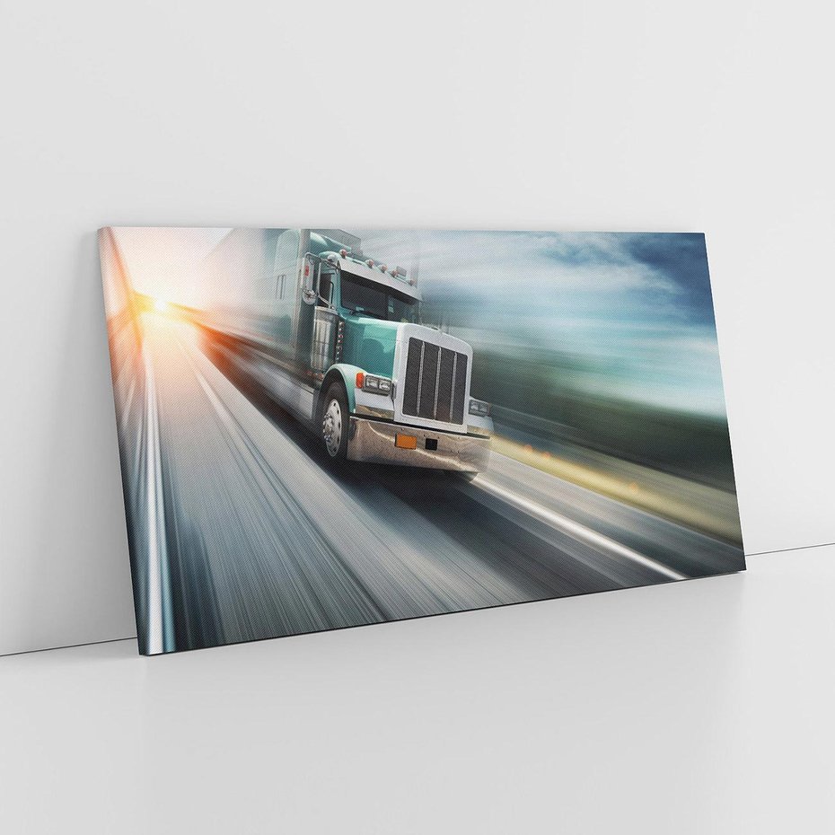 Obraz na płótnie 120x60 - Przez prerię ciężarówką - ciężarówka, USA