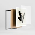 Plakat w ramie 50x70 - Harmonia liści - minimalistyczny obraz, szkic - rama czarna