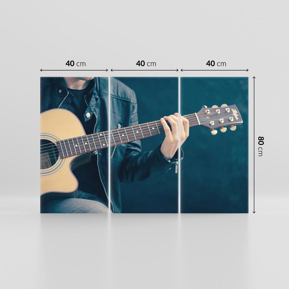 Obraz na płótnie 120x80 - Gitara - Dźwięki Retro - gitara, muzyka