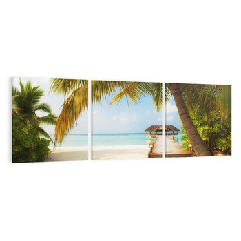 Obraz na płótnie 90x30 - Rajski relaks na Malediwach - Malediwy, plaża