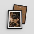 Plakat w ramie 30x40 - Jesienne Paprocie: Kolorowa Paleta Natury - paprocie, jesień - rama czarna
