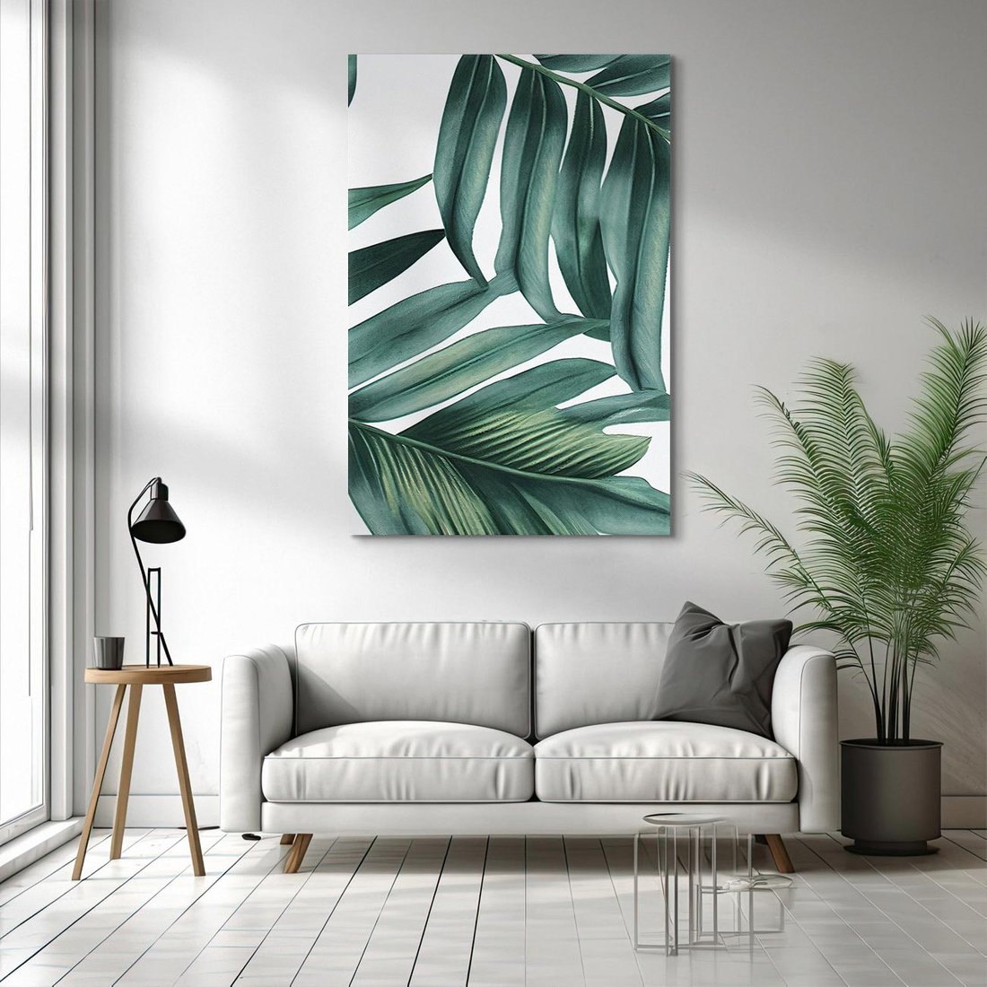 Obraz na płótnie 80x120 - Ruchome liście czasu - liście palmy, tropikalne