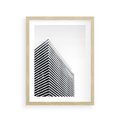 Plakat w ramie 30x40 - Wzorce Wysokości - architektura, wysoki wieżowiec - rama drewno