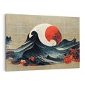 Obraz na płótnie 120x80 - Requiem dla marzeń - sztuka japońska, fale oceanu