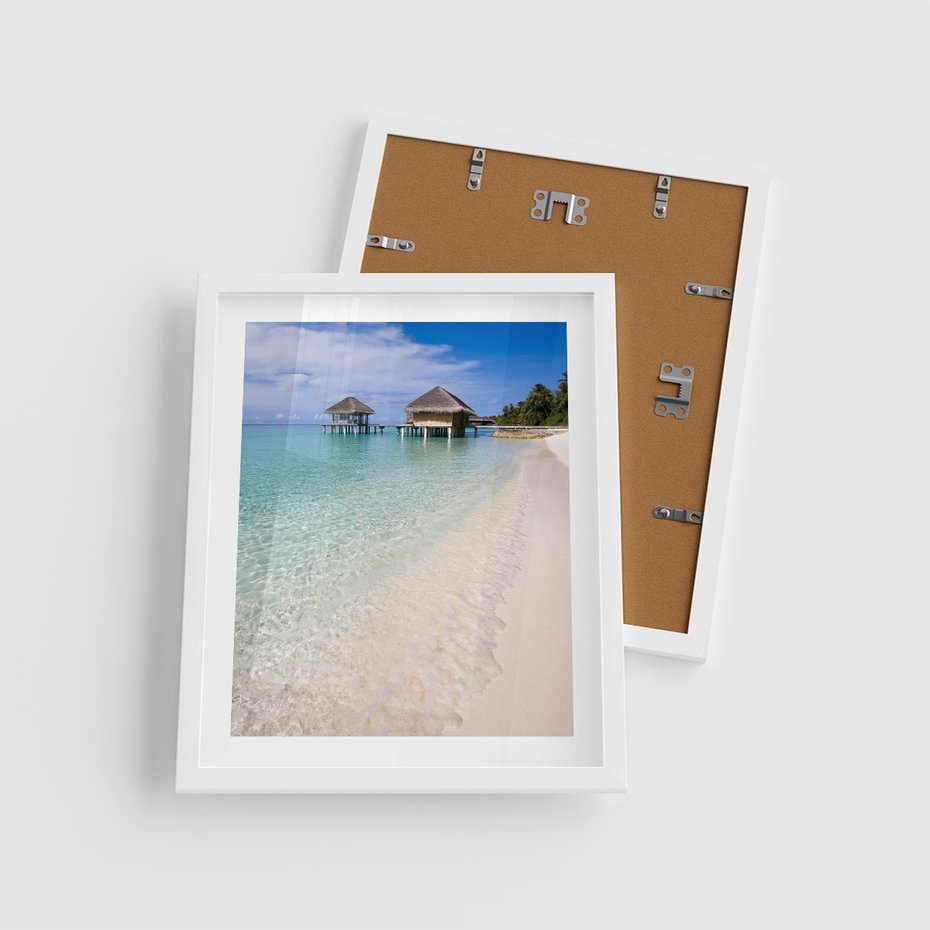 Plakat w ramie 40x50 - Rajski klimat plaży tropikalnej - plaża, tropiki - rama biała