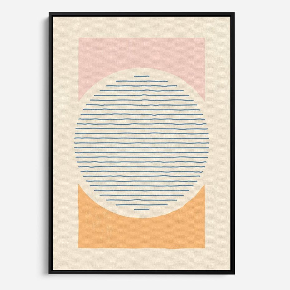 Obraz w ramie 50x70 - Rozbijająca Opowieść - geometryczne kształty, koła - rama czarna