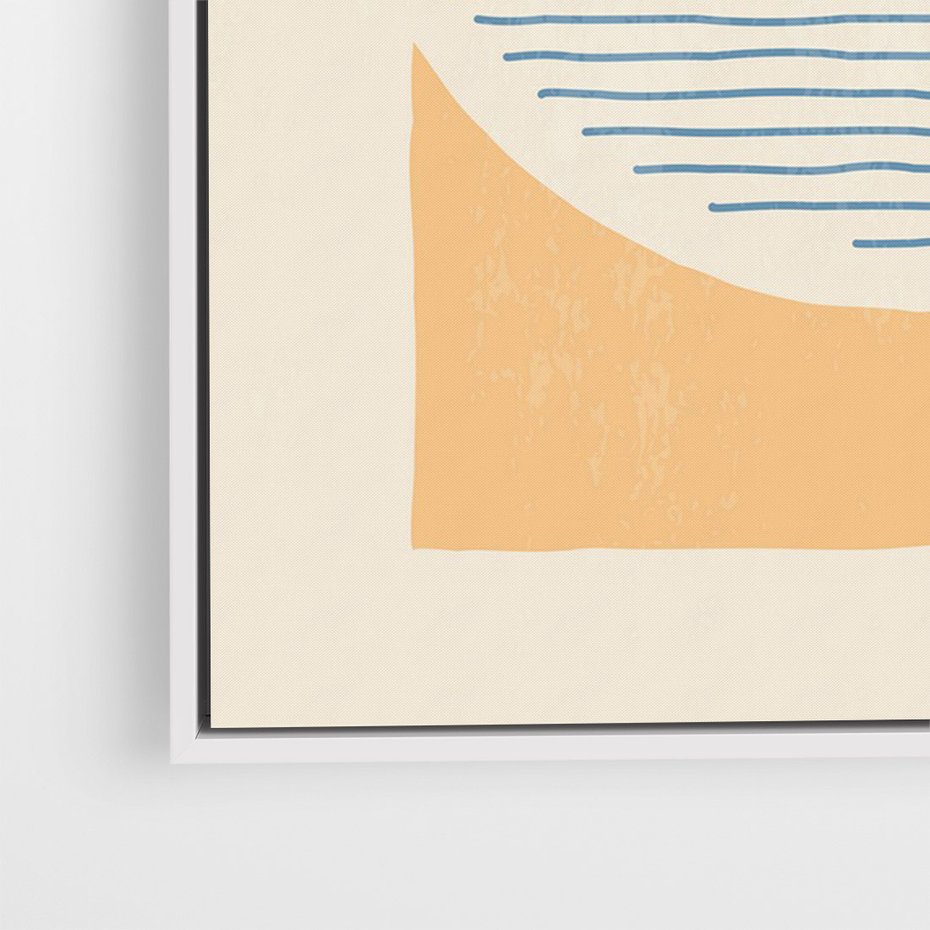 Obraz w ramie 50x70 - Rozbijająca Opowieść - geometryczne kształty, koła - rama biała