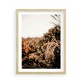 Plakat w ramie 50x70 - Jesienna Harmonia - suche paprocie, jesienny krajobraz - rama drewno