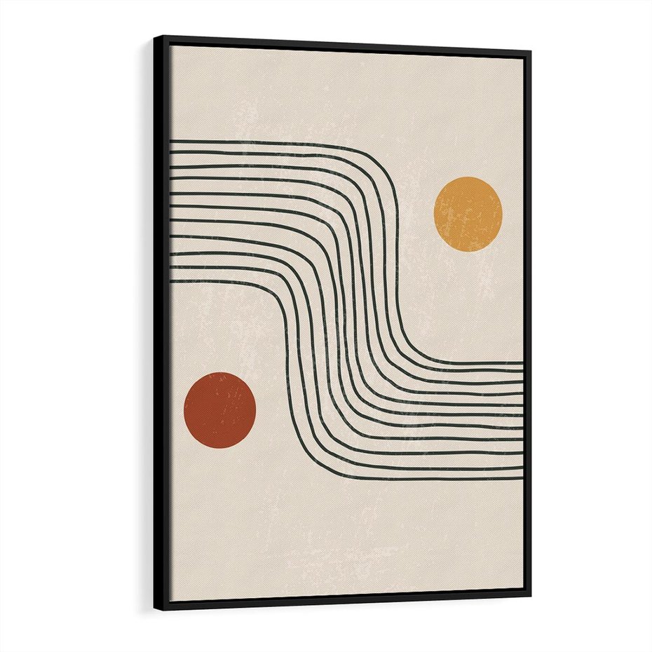 Obraz w ramie 70x100 - Czysta Refleksja - abstrakcyjna sztuka, boho kształty - rama czarna