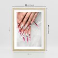 Plakat w ramie 30x40 - Paznokcie jak dzieło sztuki - paznokcie, manicure - rama drewno