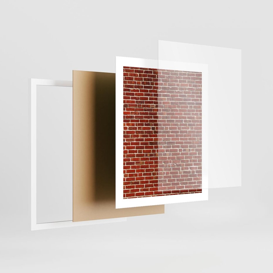 Plakat w ramie 40x50 - Mur z Cegieł - cegły, mur - rama biała