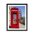 Plakat w ramie 50x70 - Ikoniczna budka telefoniczna w Londynie - budka, telefoniczna - rama czarna