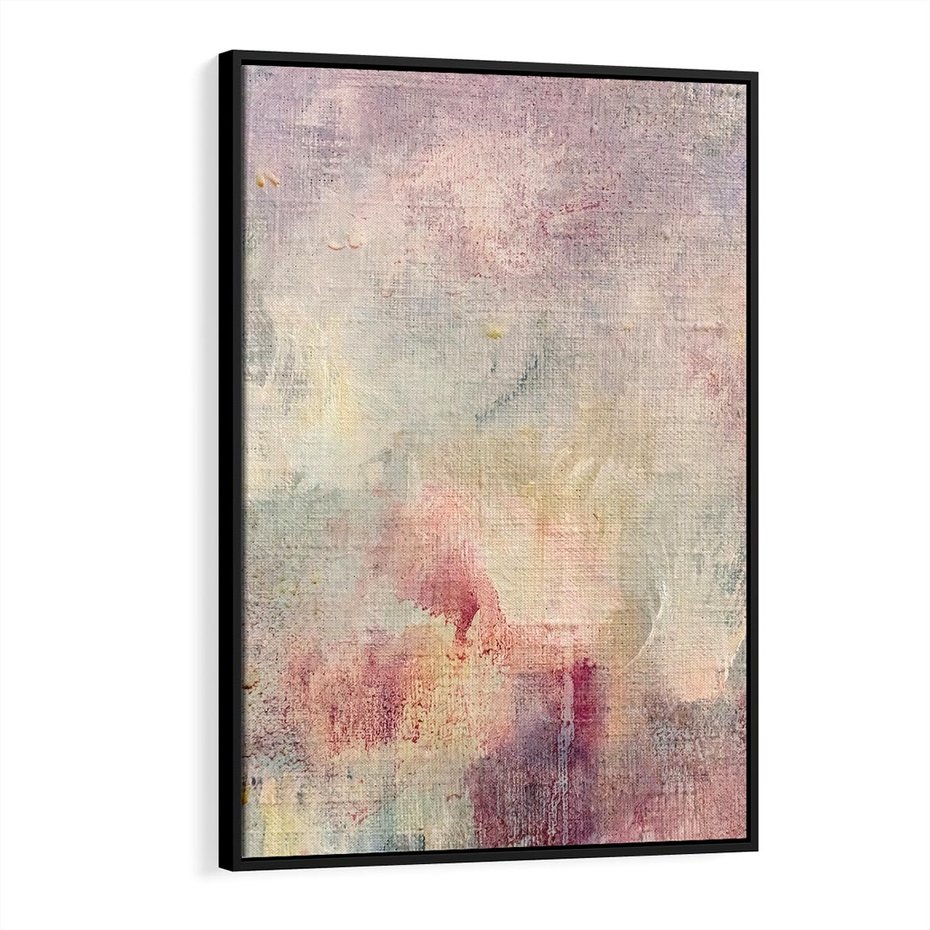 Obraz w ramie 50x70 - Miękka Melodia Pasteli - olejne płótno, pastelowe kolory - rama czarna