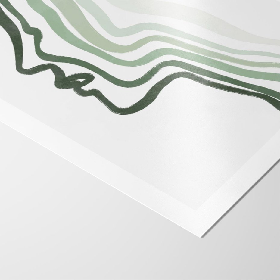 Plakat bez ramy 50x70 - Zielony Profil - abstrakcja, zielony portret z profilu