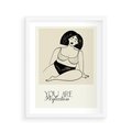 Plakat w ramie 40x50 - Harmonia Kształtów Bez Granic - siła kobiecości, rysunek - rama biała