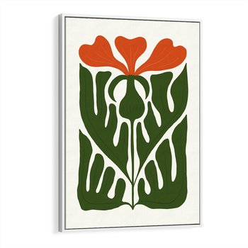 Obraz w ramie 50x70 - Minimalistyczny Urok Kwiatu - kwiat, sztuka nowoczesna - rama biała