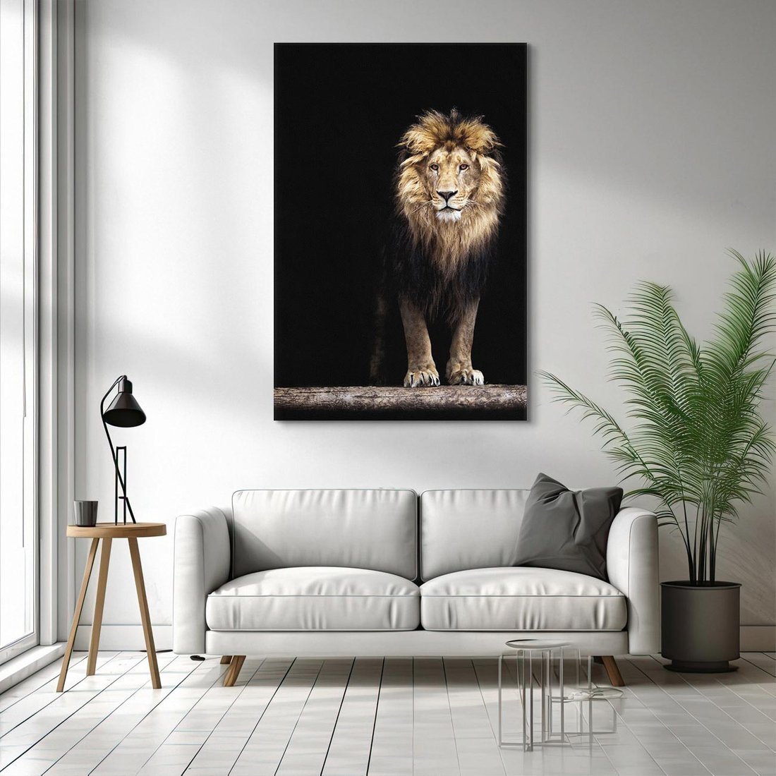 Obraz na płótnie 70x100 - Lew: dzikie piękno natury - lew, dzikie
