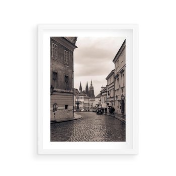 Plakat w ramie 30x40 - Przygoda Na Horyzoncie - uliczka, perspektywa - rama biała