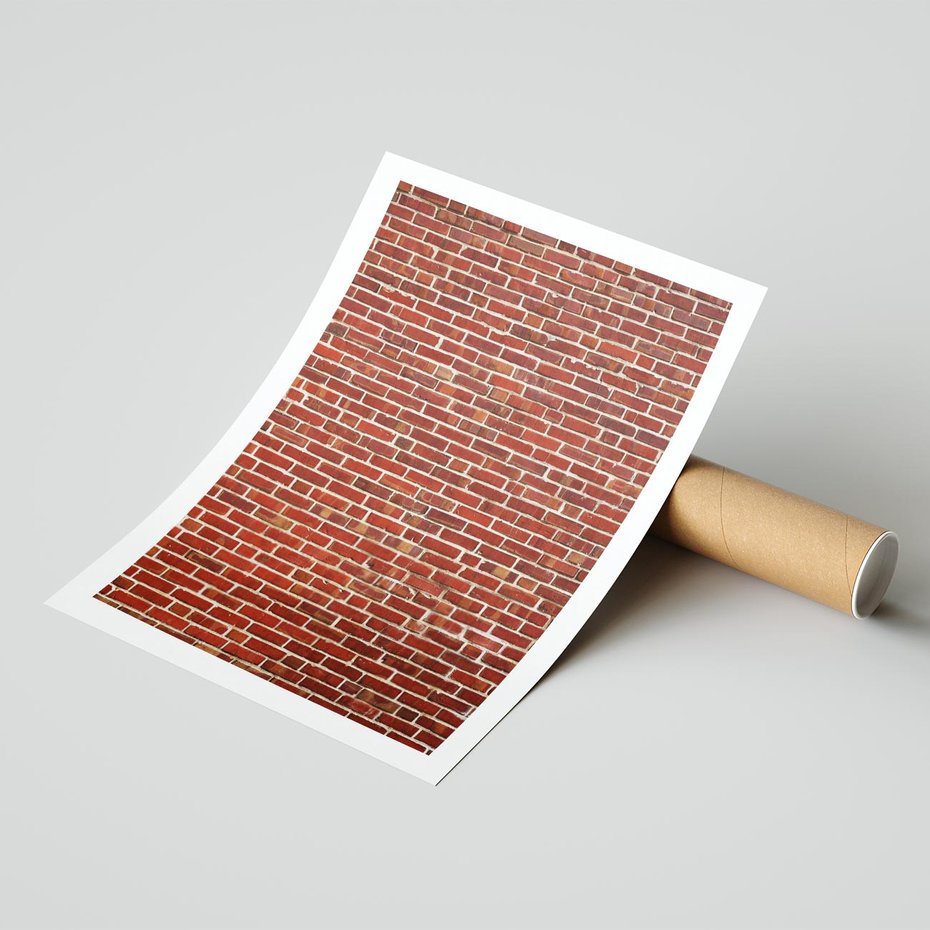 Plakat bez ramy 21x30 - Mur z Cegieł - cegły, mur
