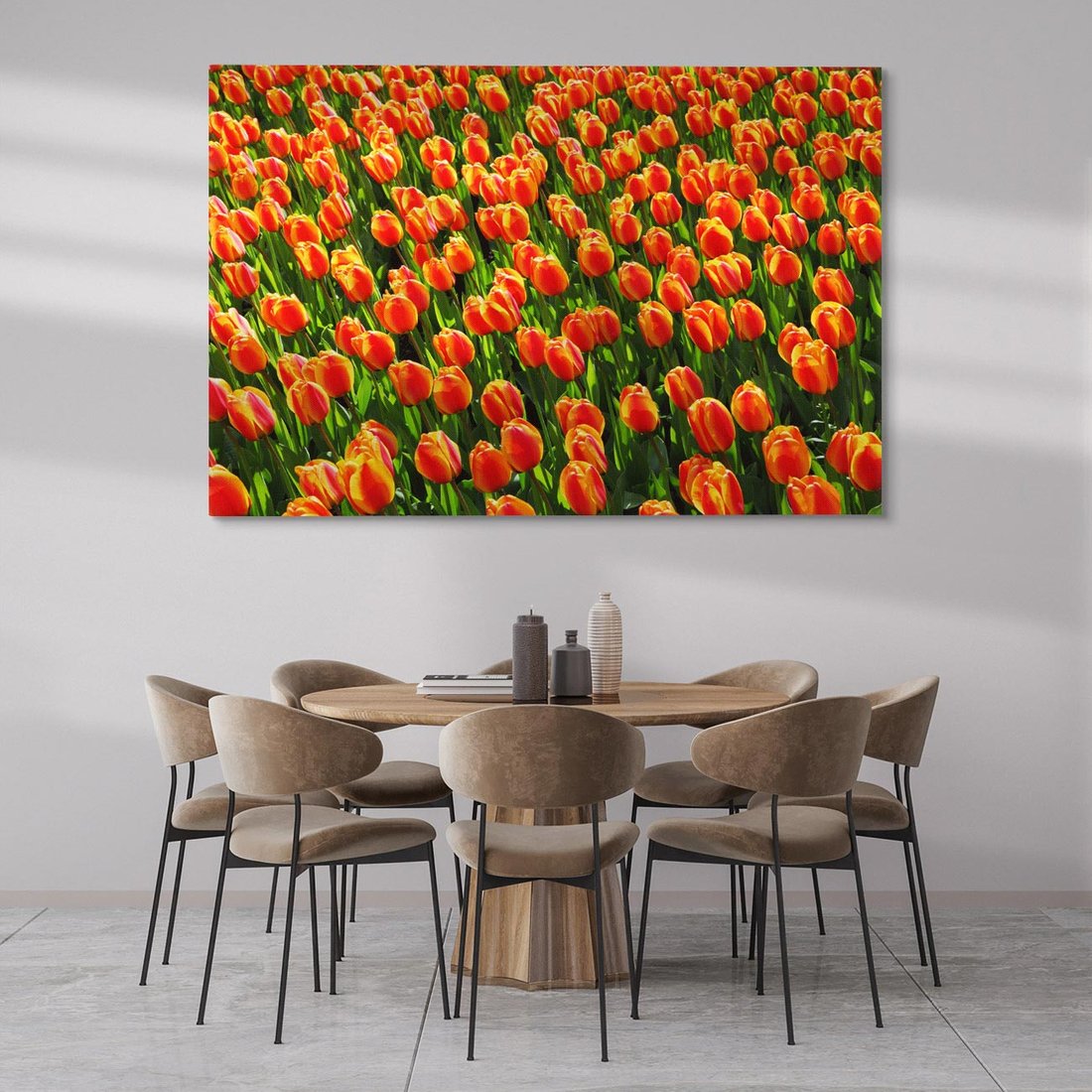 Obraz na płótnie 100x70 - Tulipanowa eksplozja - tulipany, kwiaty