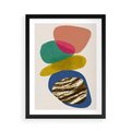 Plakat w ramie 50x70 - Kolorowe Przenikanie Kształtów - abstrakcyjne formy, obraz olejny - rama czarna