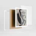 Plakat w ramie 40x50 - Strukturalne Odbicia Północy - skandynawska sztuka, lis - rama biała