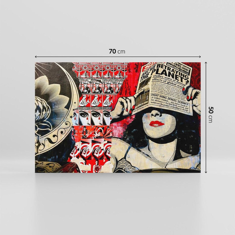 Obraz na płótnie 70x50 - Eksploracja kolorowego graffiti - graffiti