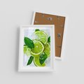 Plakat w ramie 30x40 - Ożywczy duet limonek i cytryn - limonki, cytryny - rama biała