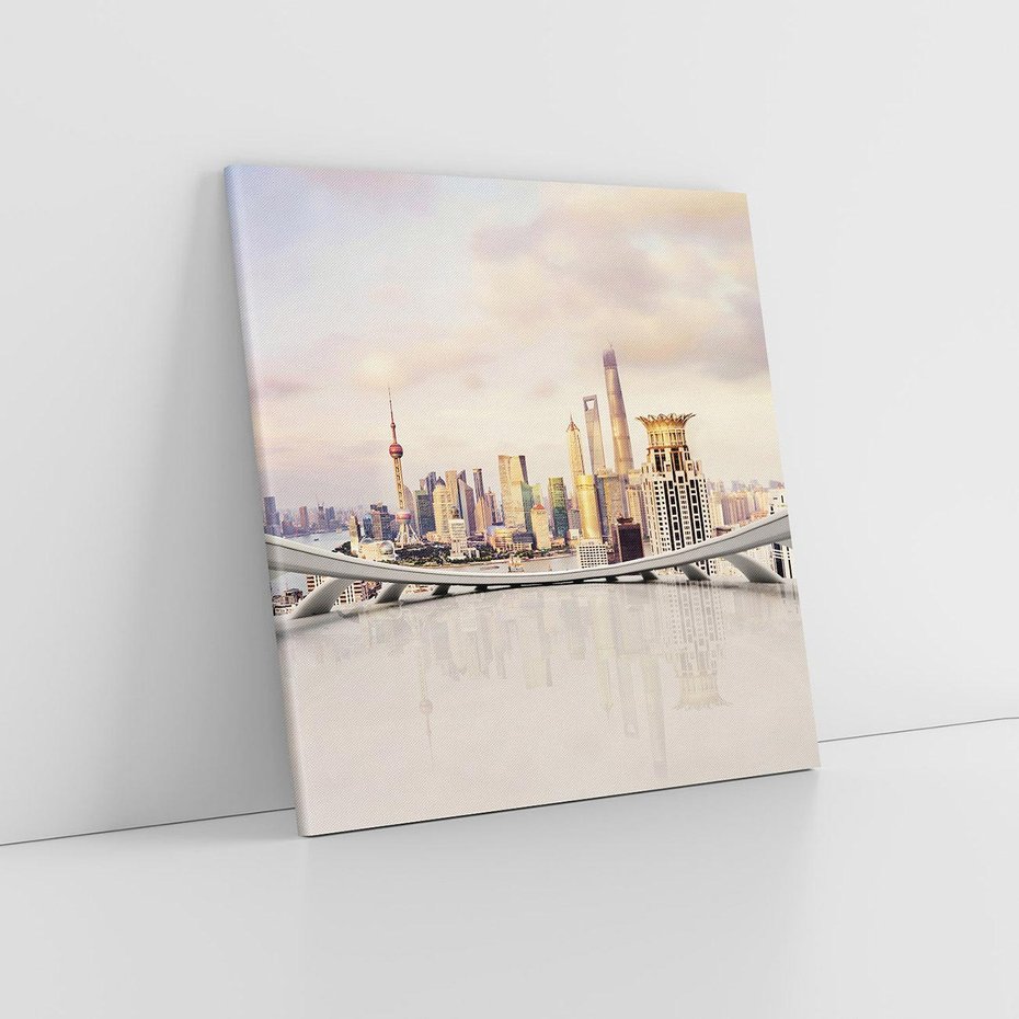 Obraz na płótnie 60x60 - Tętniące życiem Miasto Azji - Chiny, Miasto