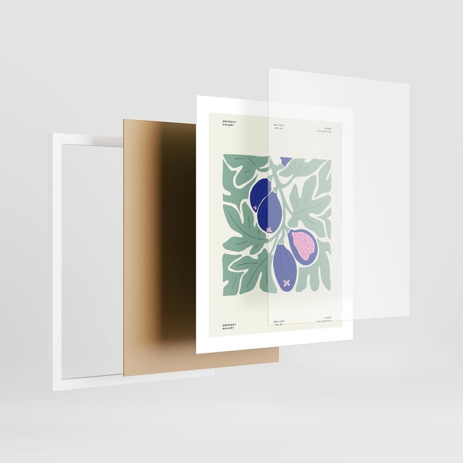 Plakat w ramie 40x50 - Symfonia Przestrzeni - figi, plakat - rama biała