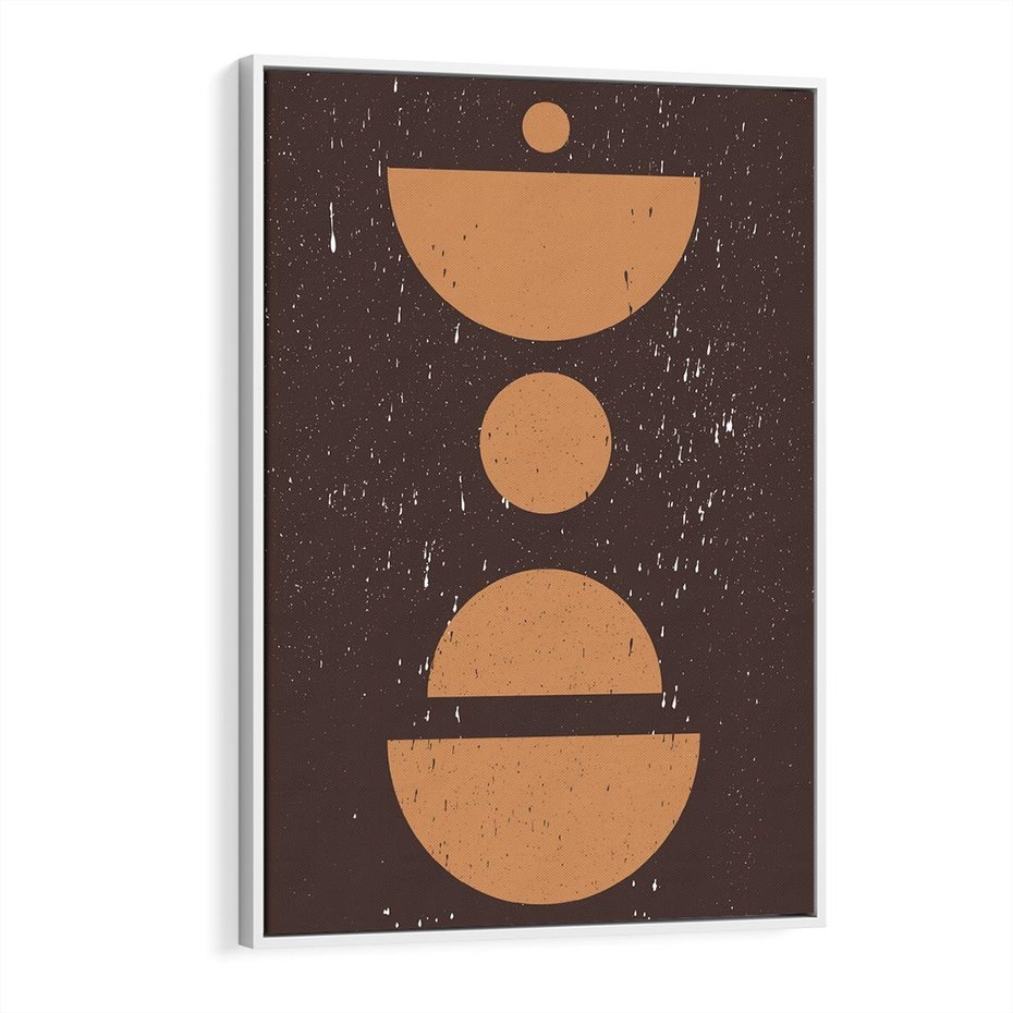 Obraz w ramie 50x70 - Impulsy Przestrzeni - mid century styl, nowoczesna grafika - rama biała